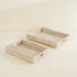 White washed Rattan tray - Rectangular Serving Tray - Coastal Villa Homeware