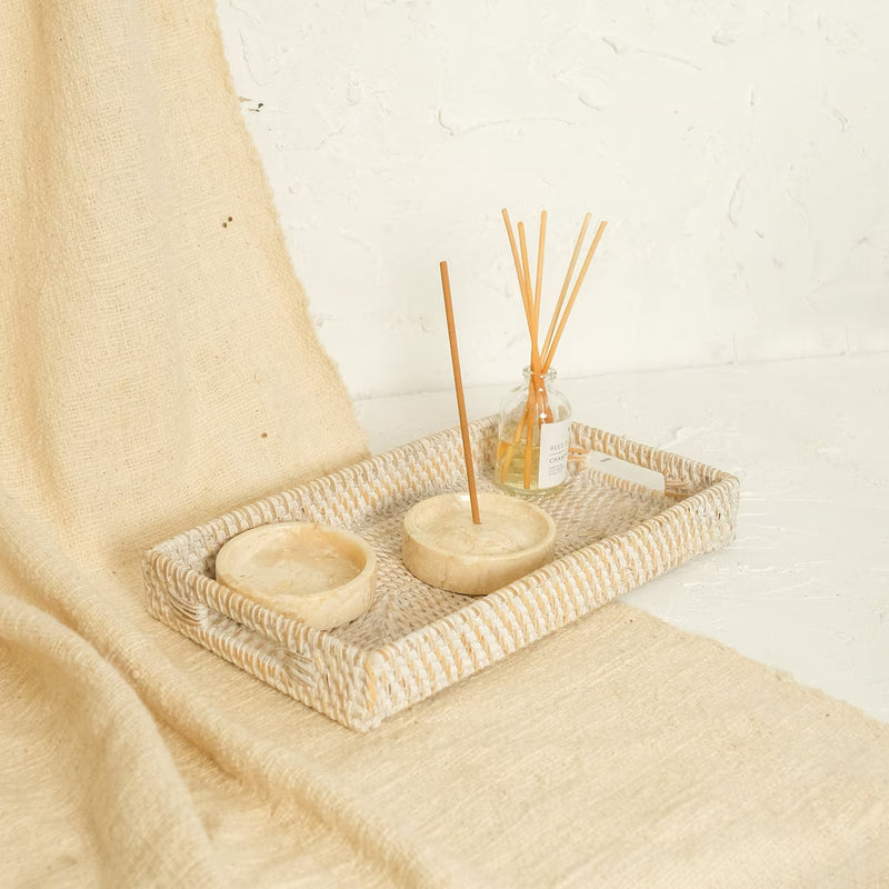 How to make a spa day at home with our Mini Rattan Tray with Incense for a Blissful Retreat
