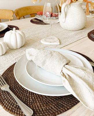 Oval Rattan Placemats - Dark Brown
