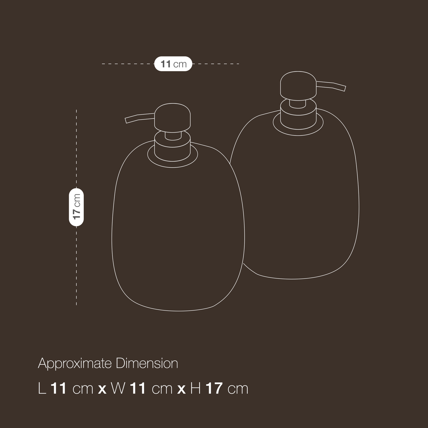 Natural Stone Soap Dispenser – Pebble-Shaped Bathroom Pump Dispenser dimensions