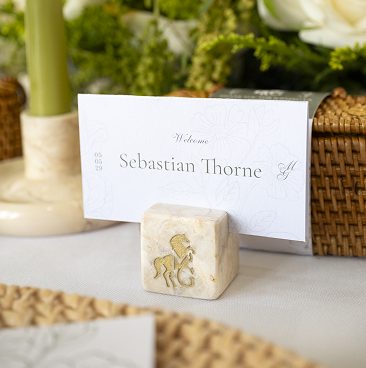 Engraved marble wedding place name