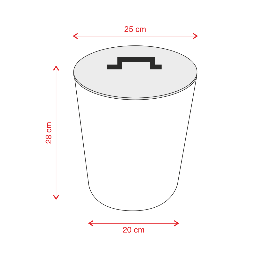 Wicker/Rattan waste paper basket in 4 colours dimensions