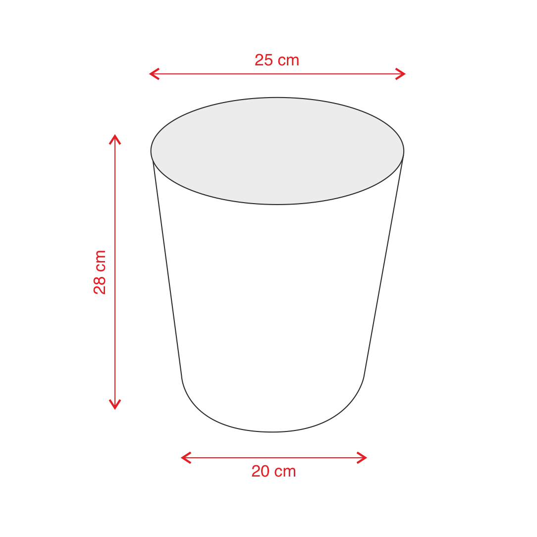Wicker/Rattan waste paper basket in 4 colours dimensions