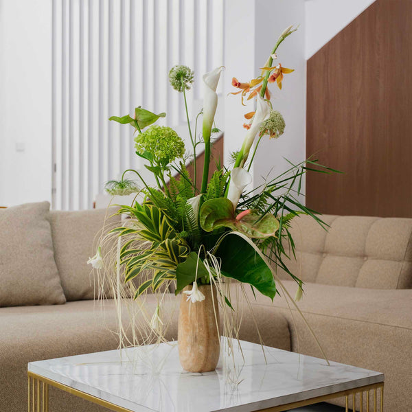 Marble Onyx Tall Floral Vase - Luxury Centerpiece for Home