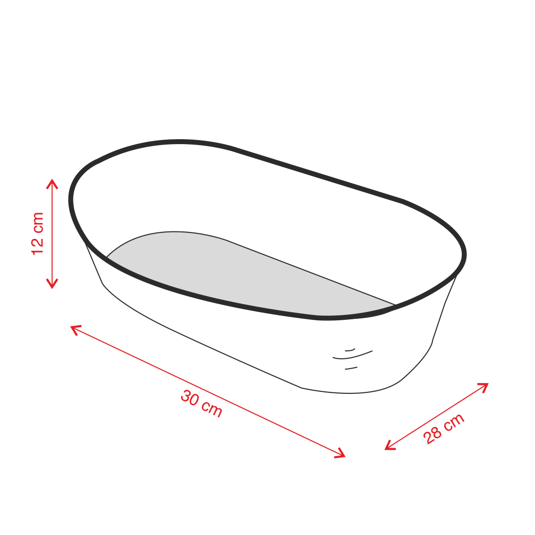 Oval Bread Basket - Dark Brown dimensions