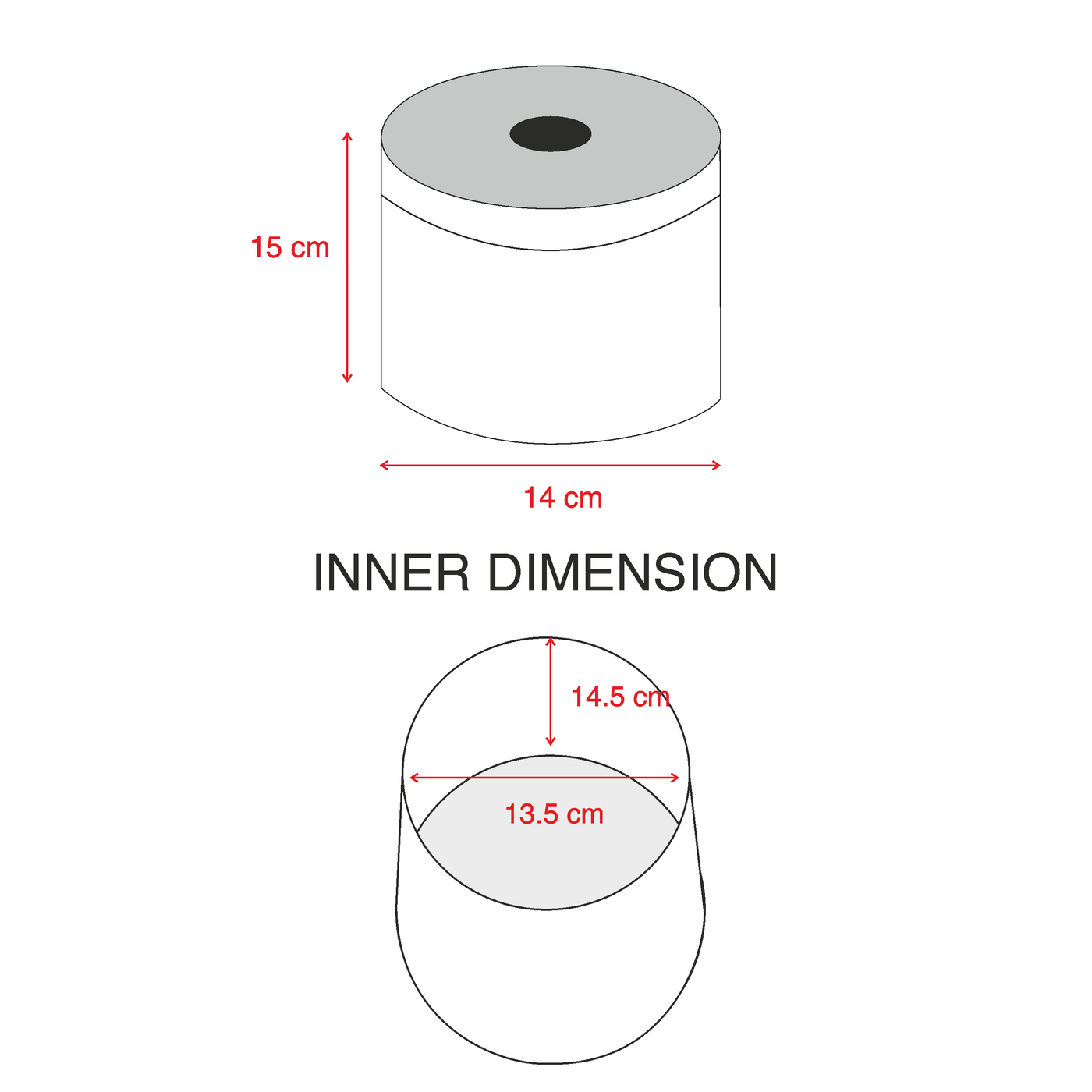 Porte-mouchoirs rond en rotin - 4 couleurs  dimensions