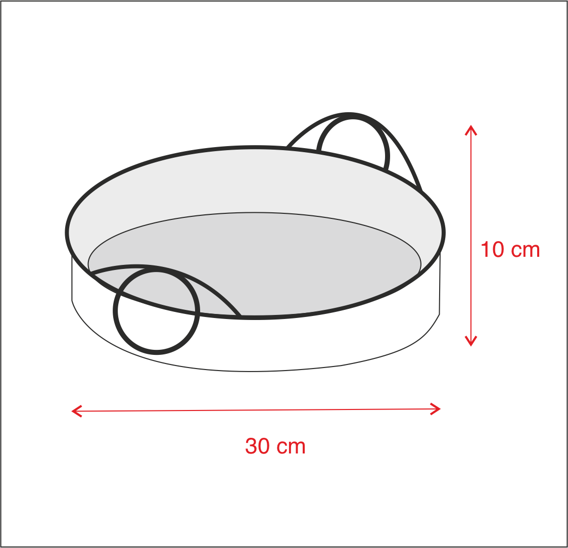 Rattan Fruit Basket - Dark Brown dimensions