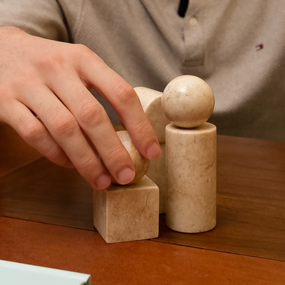Zeolite marble desk accessory pillar sensory sculpture genuine stone