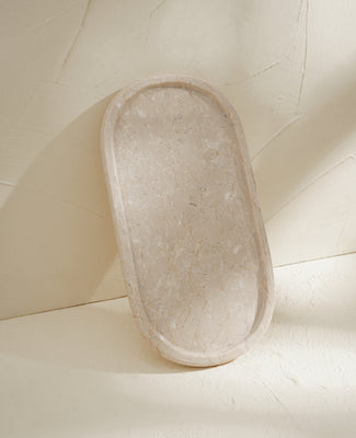 Oval Marble Styling Tray Handcrafted