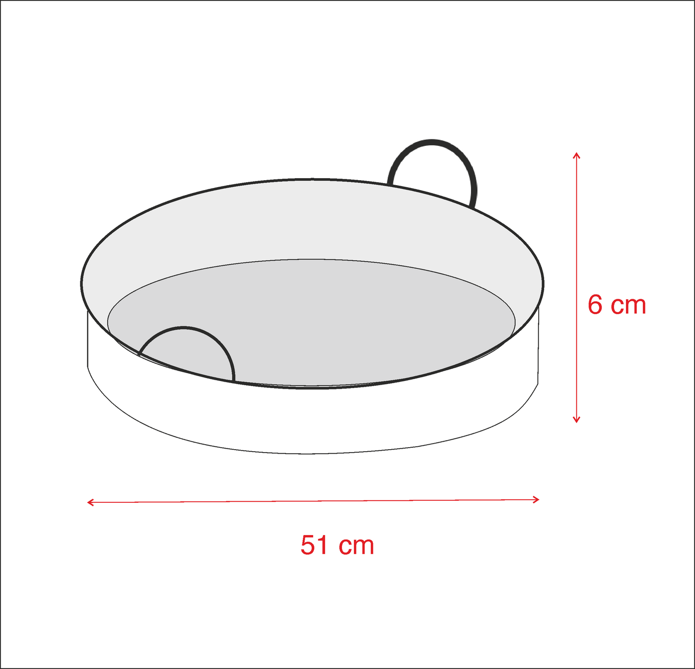 Spiral Patterned Tray with Handles dimensions