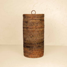 Wicker toilet roll holder handwoven rattan bathroom