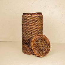Rattan toilet roll holder handwoven wicker bathroom storage