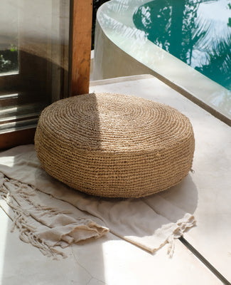 Jute Round Pouf